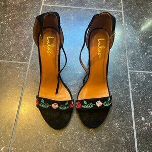 Lulus Black Floral Heels